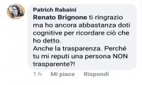
Rabaini mi chiede se secondo me, lui non sarebbe "trasparente", giudicate voi.